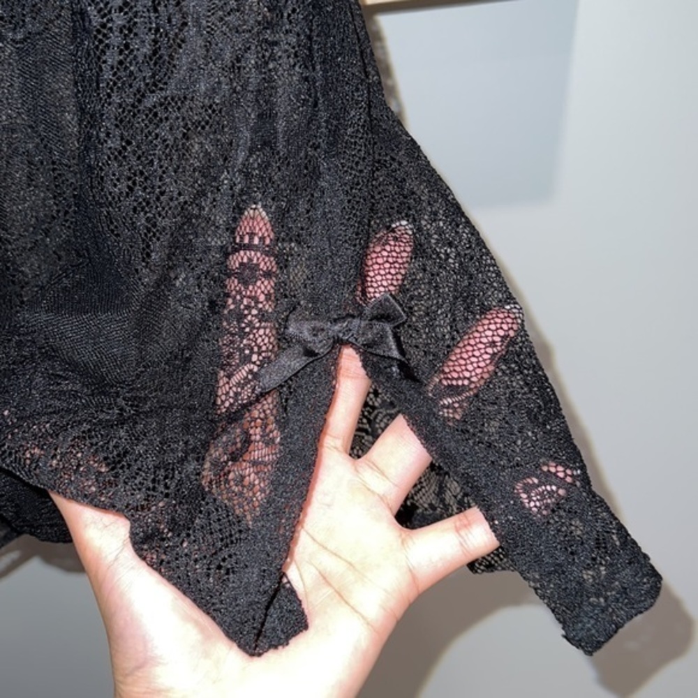 Victoria’s Secret vintage black lingerie lacy slip baby doll - Picture 2 of 4